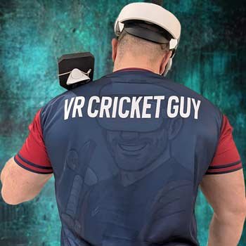 VR Cricket Guy on the Shirt
