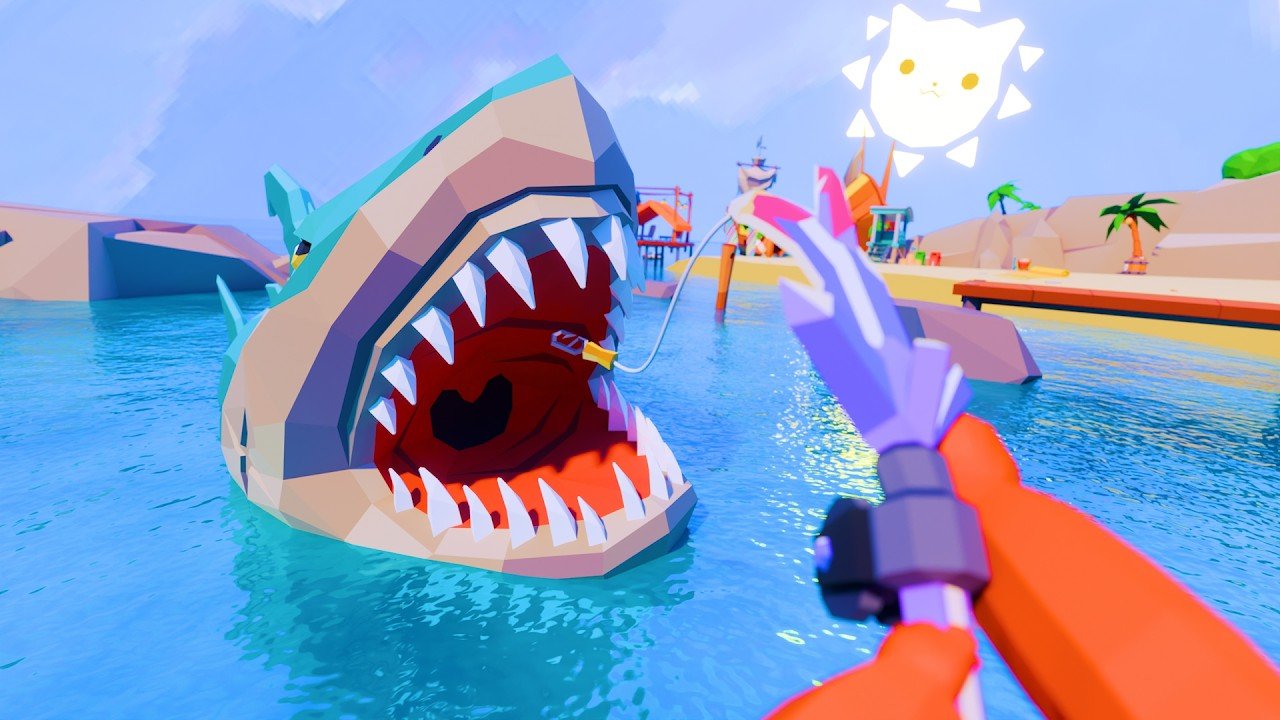 FISHY VR official animated game trailer thumbnail showing the Meta Quest fishing hangout